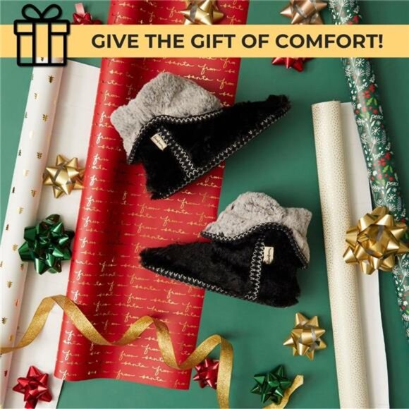 Women's Fuzzy Memory Foam Beth Bedroom Bootie Slipper Sock with Grippers - Picture 6 of 7